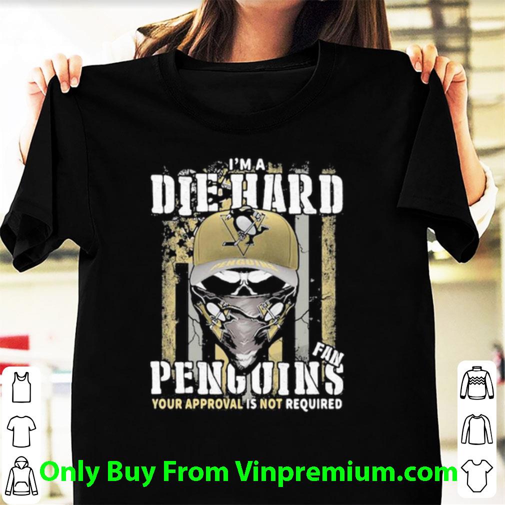 Pretty Skull I’m A Die Hard Fan Pittsburgh Penguins American Flag shirt