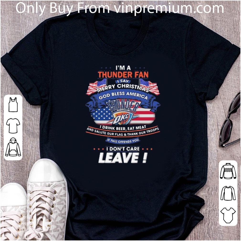 Premium I’m A Oklahoma City Thunder Fan I Say Merry Christmas American Flag shirt