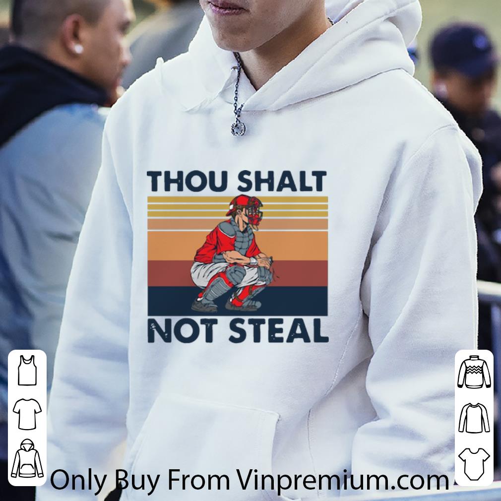 bf7343f3 official vintage baseball catcher thou shalt not steal shirt 4 - Official Vintage Baseball Catcher Thou Shalt Not Steal shirt