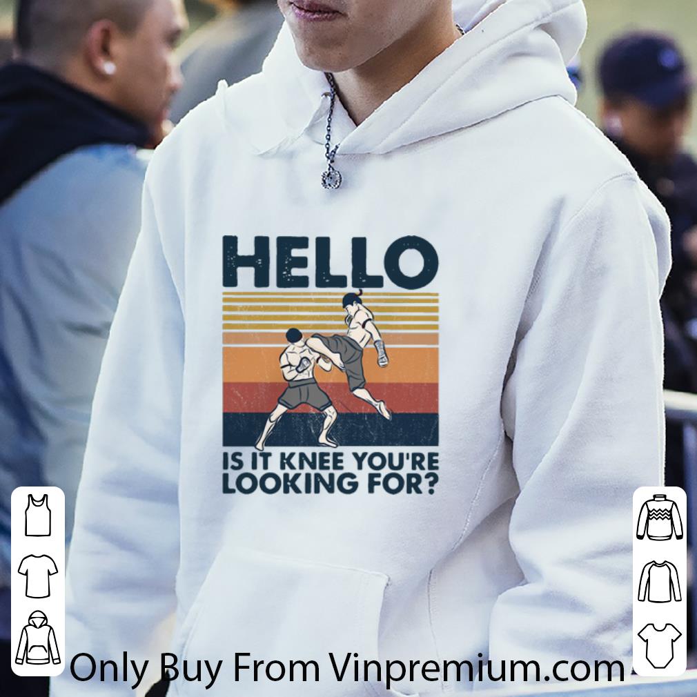 fb8b5630 original vintage muay thai hello is it knee you re looking for shirt 4 - Original Vintage Muay Thai Hello Is It Knee You’re Looking For shirt