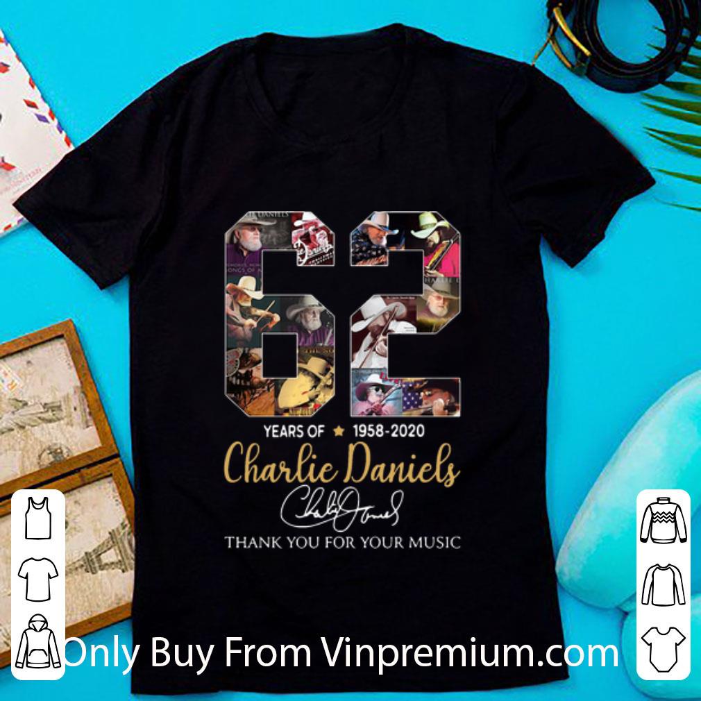 Pretty 62 Years Of Charlie Daniels Thank You For The Memories Signature shirt