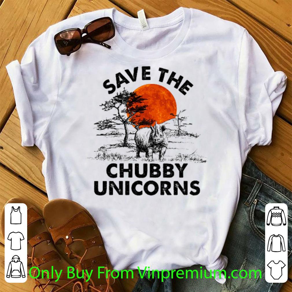 Premium Rhino Save The Chubby Unicorns Sunset shirt