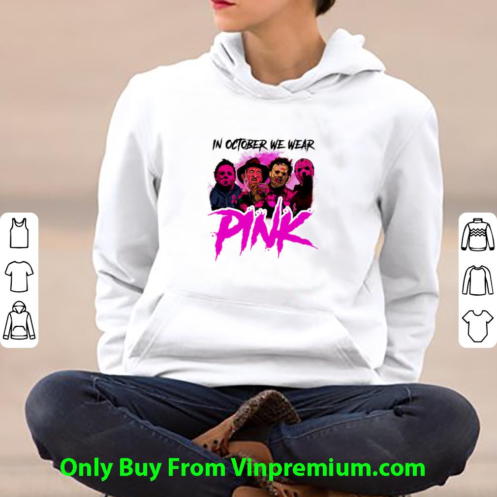 6bc8f62d awesome horror movie characters in november we wear pink halloween shirt 4 - Awesome Horror Movie Characters In November We Wear Pink Halloween shirt