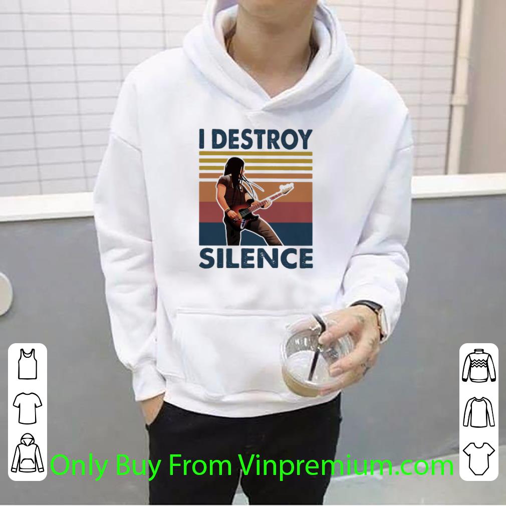 b419a8ab top vintage bass guitar i destroy silence shirt 4 - Top Vintage Bass Guitar I Destroy Silence shirt