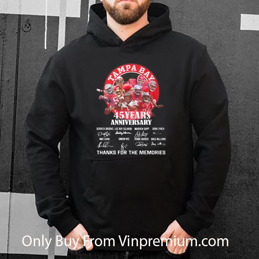 c2d3c387 awesome tampa bay buccaneers 45 years anniversary signatures shirt 4 - Awesome Tampa Bay Buccaneers 45 Years Anniversary Signatures shirt