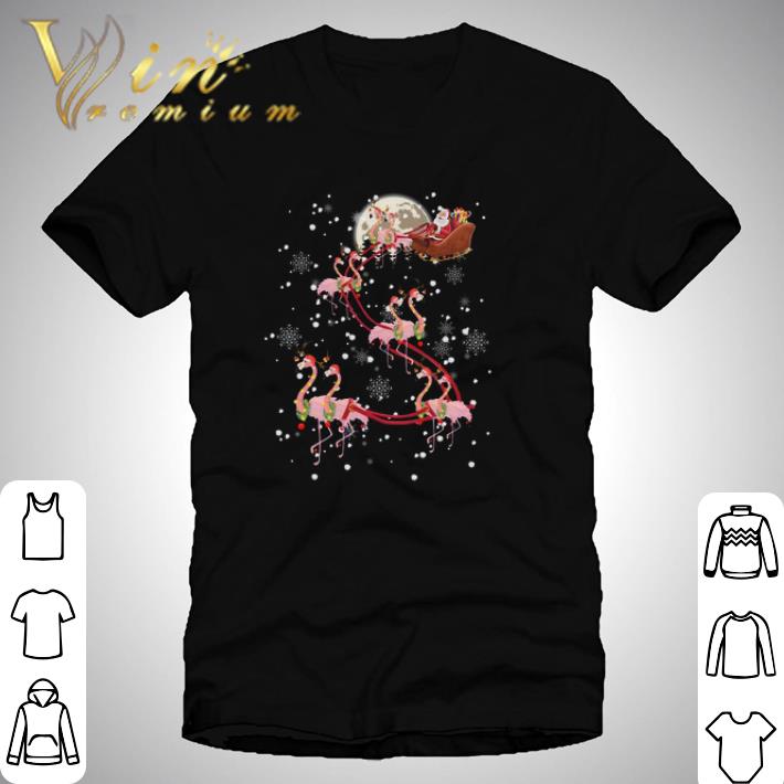 Flamingos and Santa Christmas shirt