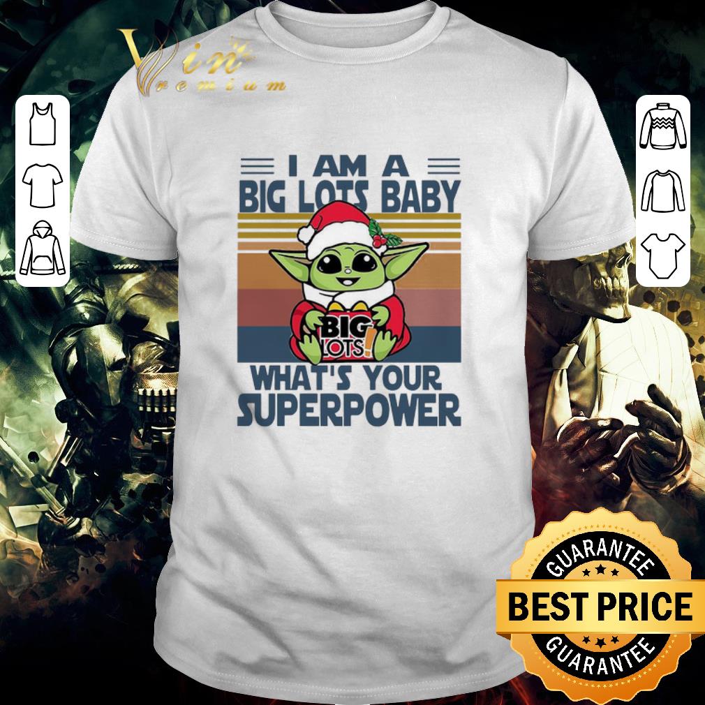 Funny Baby Yoda Santa Hug Big Lots What’s Your Superpower Vintage Retro Christmas Sweater shirt