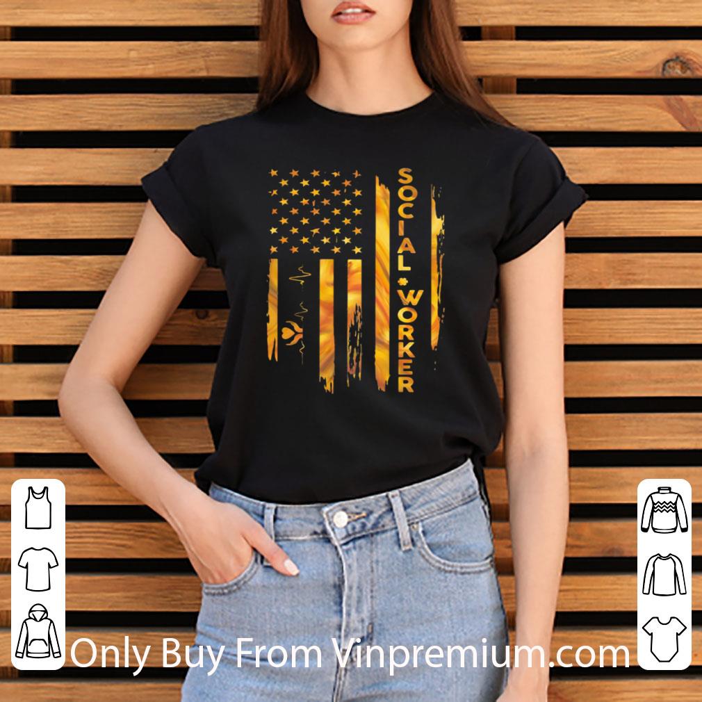 d6309661 top social worker and american flag heartbeat shirt 4 - Top Social Worker And American Flag Heartbeat shirt
