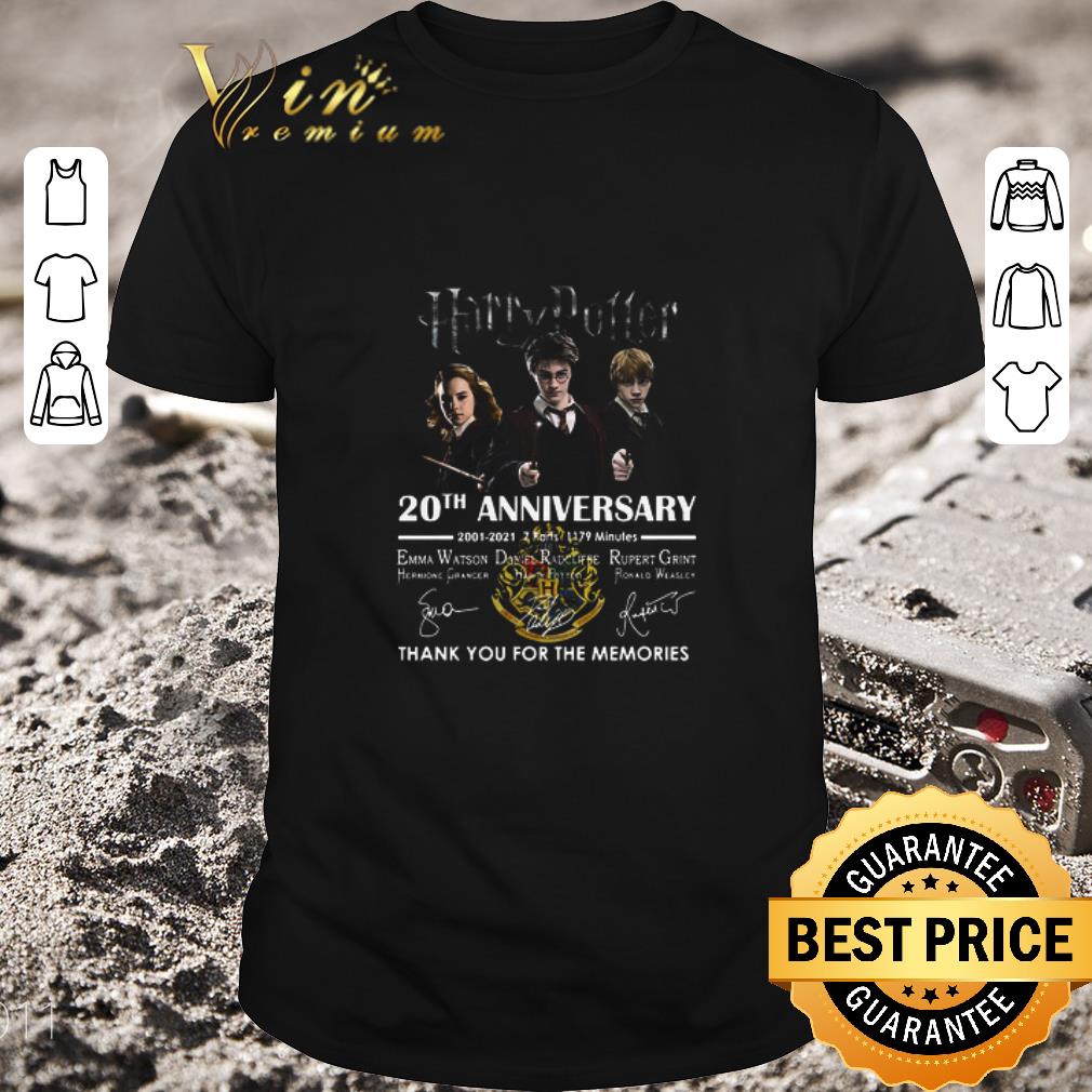 Top Official Harry Potter 20th Anniversary 2001 2021 7 Parts 1179 Minutes Thank You For The Memories Signatures shirt