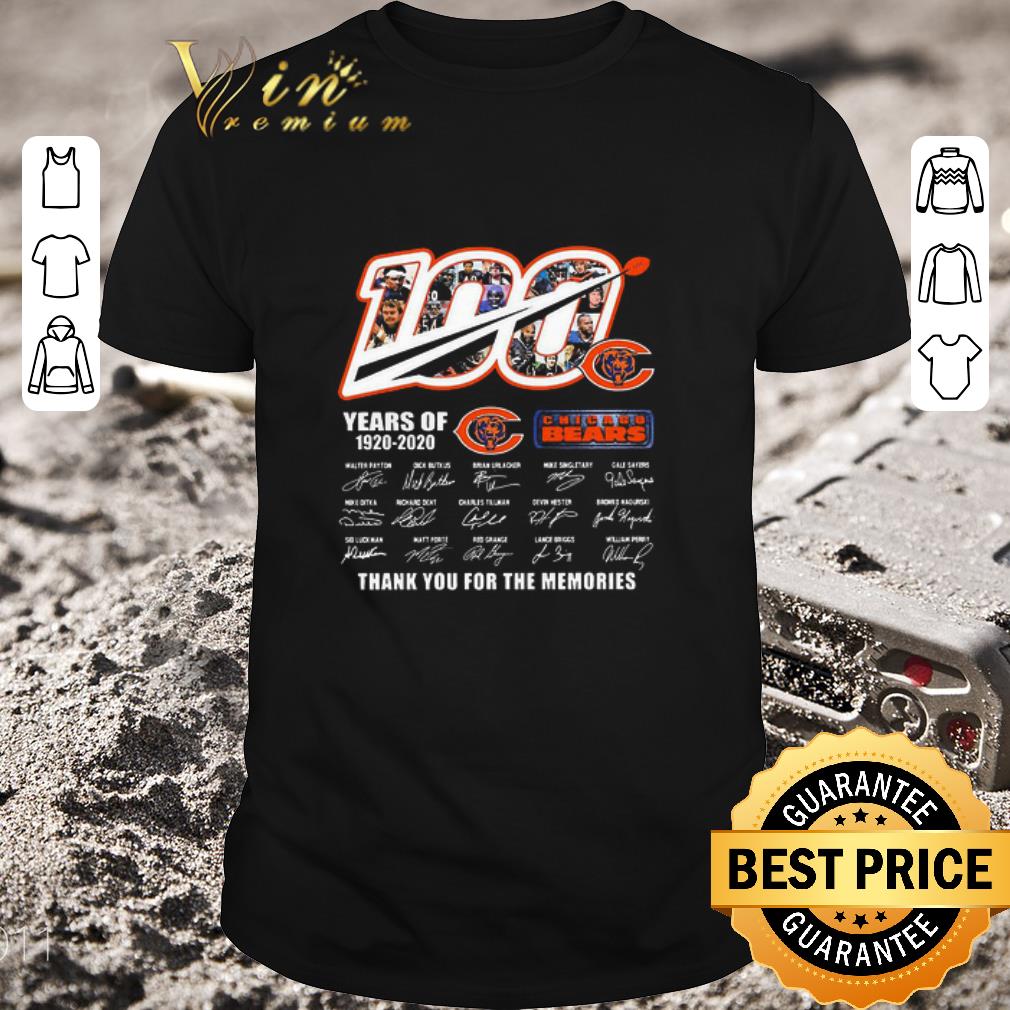 Nice 100 Chicago Bears Years Of 1920 2020 Thank You For The Memories Signatures shirt