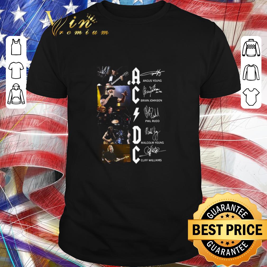 Funny Ac Dc Angus Young Brian Johnson Phil Rudd Malcolm Young Cliff Williams Signatures shirt