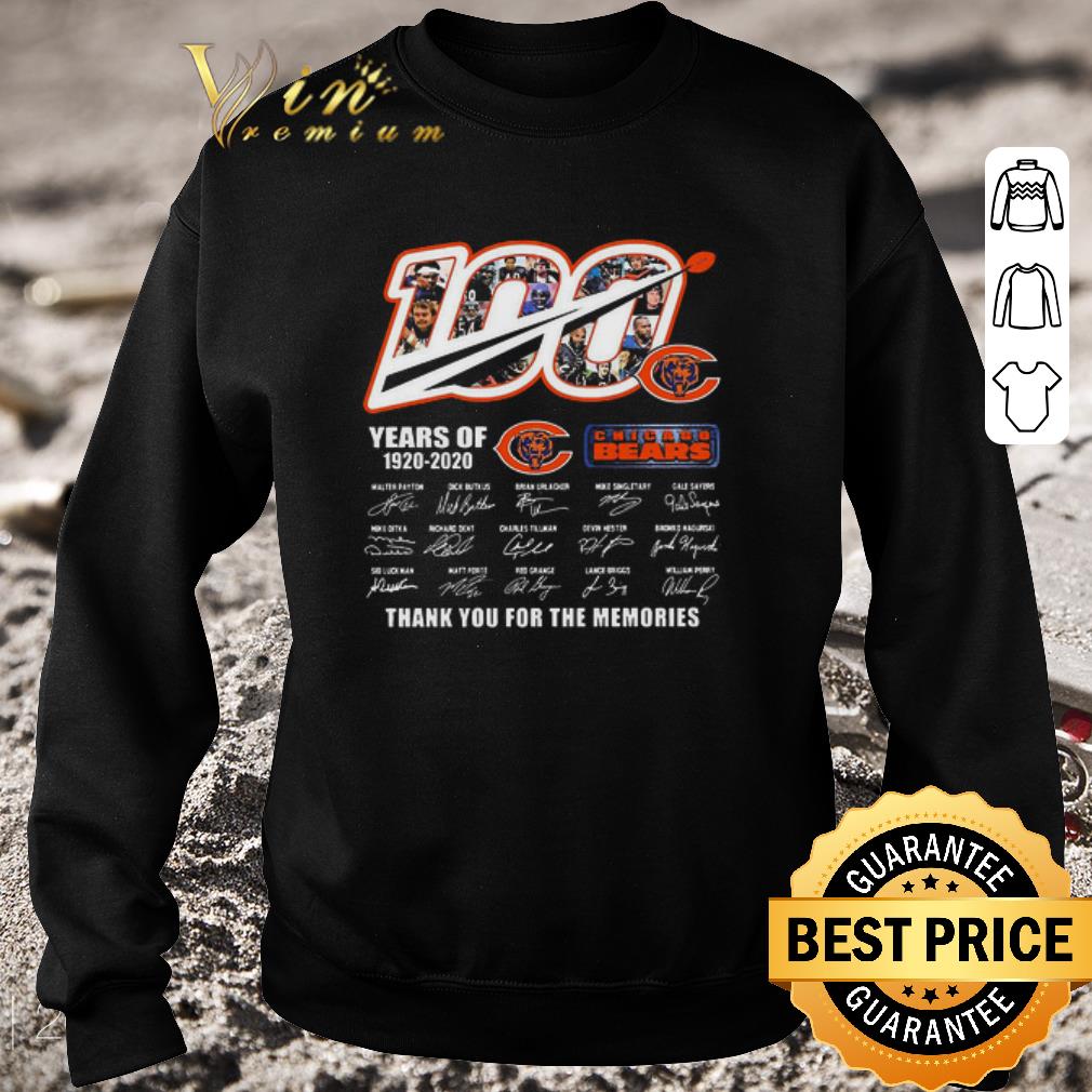 b1a34335 nice 100 chicago bears years of 1920 2020 thank you for the memories signatures shirt 4 - Nice 100 Chicago Bears Years Of 1920 2020 Thank You For The Memories Signatures shirt