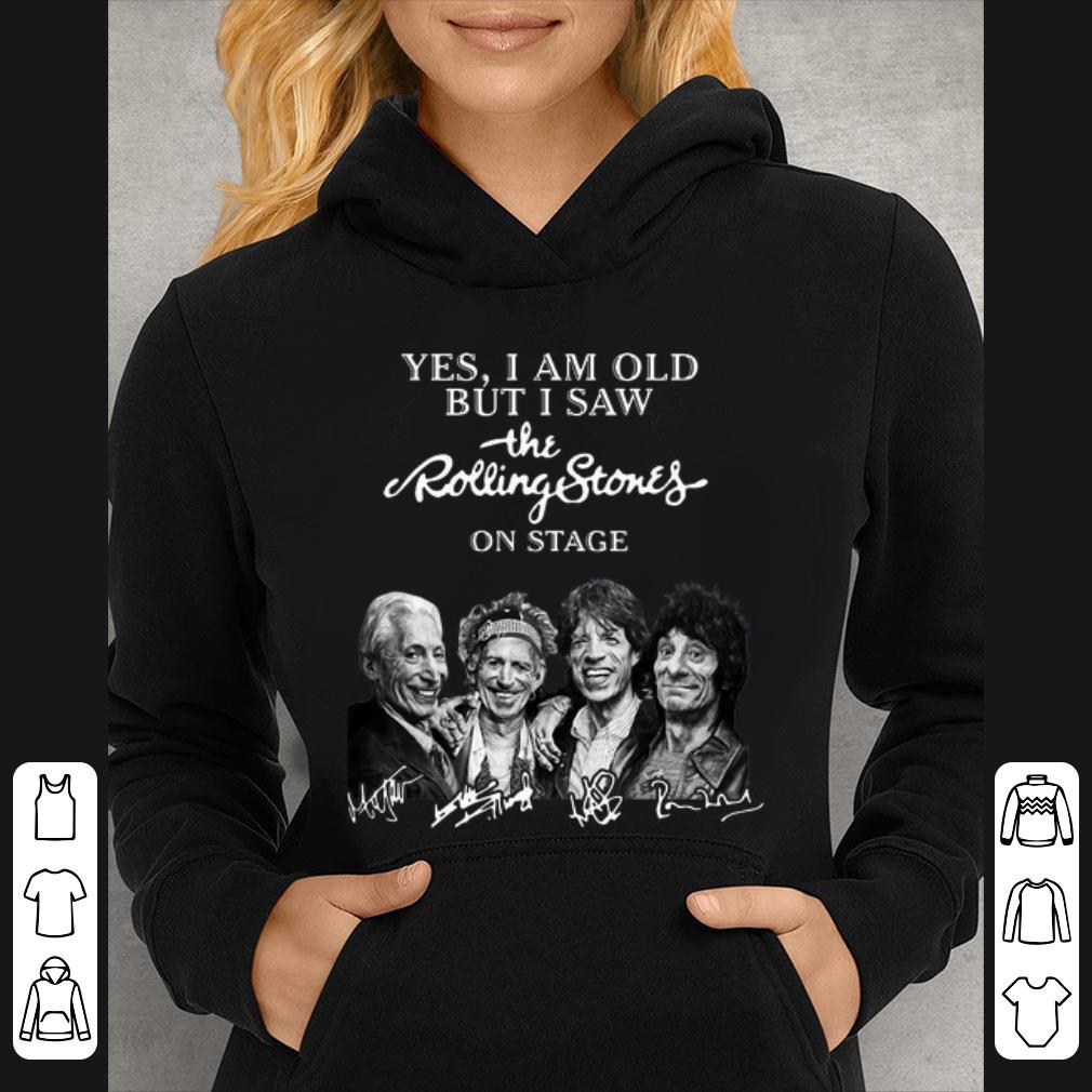 02619f8a great yes i am old but i saw the rolling stone on stage signatures shirt 4 - Great Yes I Am Old But I Saw The Rolling Stone On Stage Signatures shirt