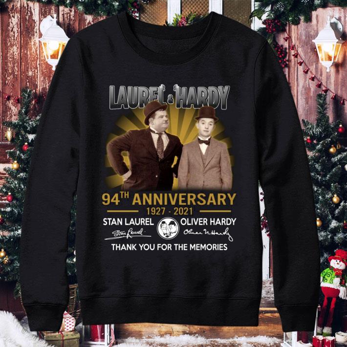 77a7c988 thank you memories laurel and hardy 94th anniversary 1927 2021 signed shirt 4 - Premium Thank You Memories Laurel and Hardy 94th Anniversary 1927-2021 Signed shirt