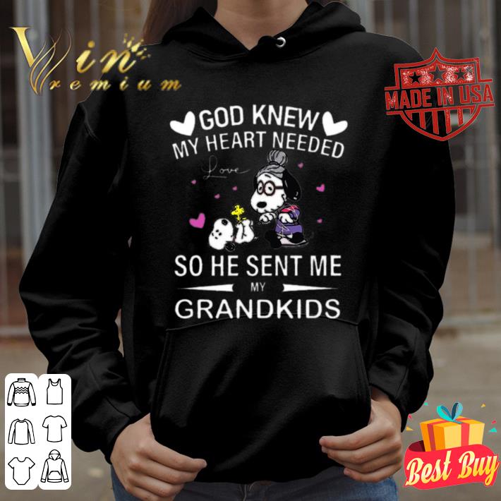 0e2d0385 snoopy and woodstock god knew my heart needed love so he sent me my grandkids shirt 4 - Awesome Snoopy and Woodstock god knew my heart needed love so he sent me my grandkids shirt