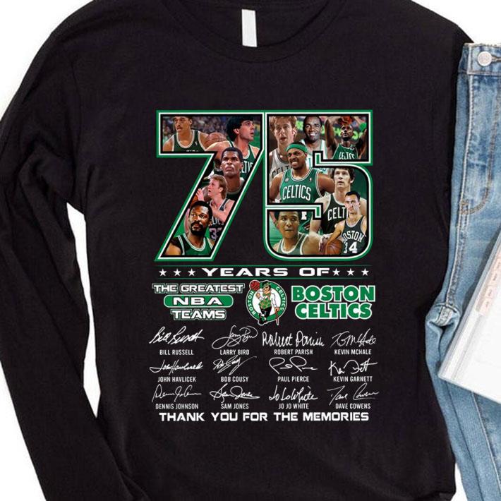 Premium Boston Celtics 75 Years Of The Greatest NBA Teams signatures thank you for the memories shirt 30787725 boston celtics 75 years of the greatest nba teams signatures thank you for the memories shirt 4 - Premium Boston Celtics 75 Years Of The Greatest NBA Teams signatures thank you for the memories shirt