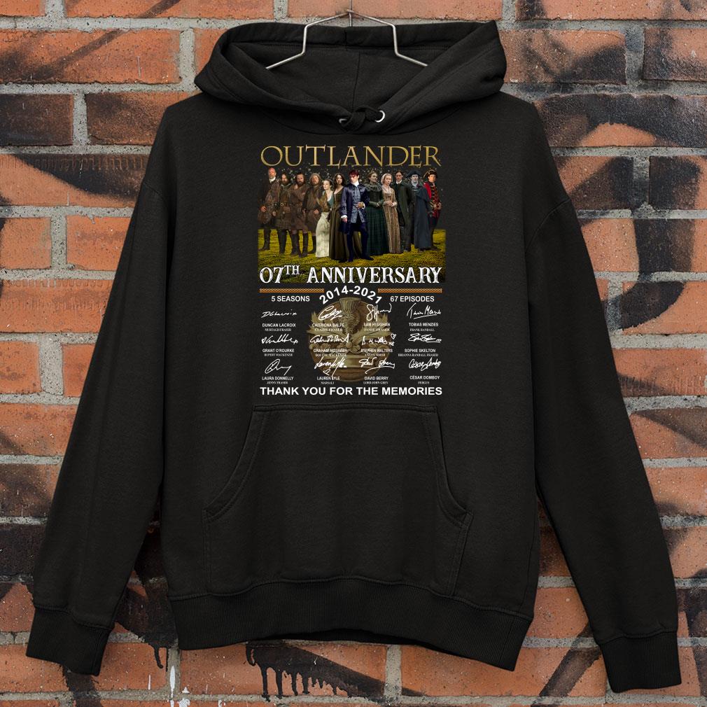 Best Outlander 07th anniversary 2014-2021 5 seasons 67 episodes signatures shirt Outlander 07th anniversary 2014 2021 5 seasons 67 episodes signatures shirt 4 - Best Outlander 07th anniversary 2014-2021 5 seasons 67 episodes signatures shirt