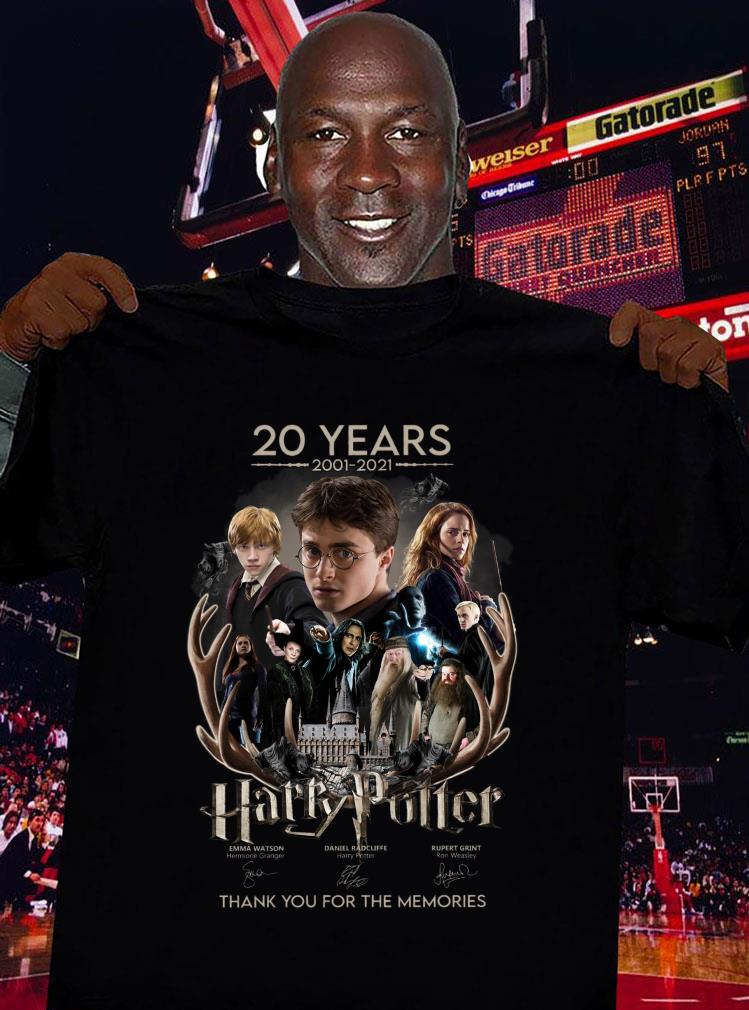 Official 20 years 2001-2021 Harry Potter Characters Hermione Granger Ron Weasley signatures thank memories shirt 20 years 2001 2021 Harry Potter Characters Hermione Granger Ron Weasley signatures thank memories shirt 3 - Official 20 years 2001-2021 Harry Potter Characters Hermione Granger Ron Weasley signatures thank memories shirt