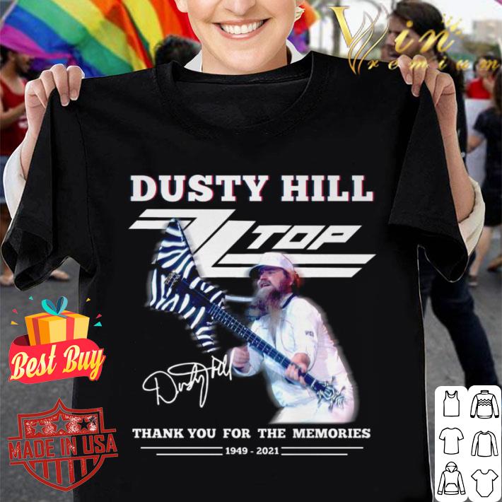 Hot 2021 RIP Dusty Hill ZZ Top band Rock Signature Thank You For The Memories Shirt