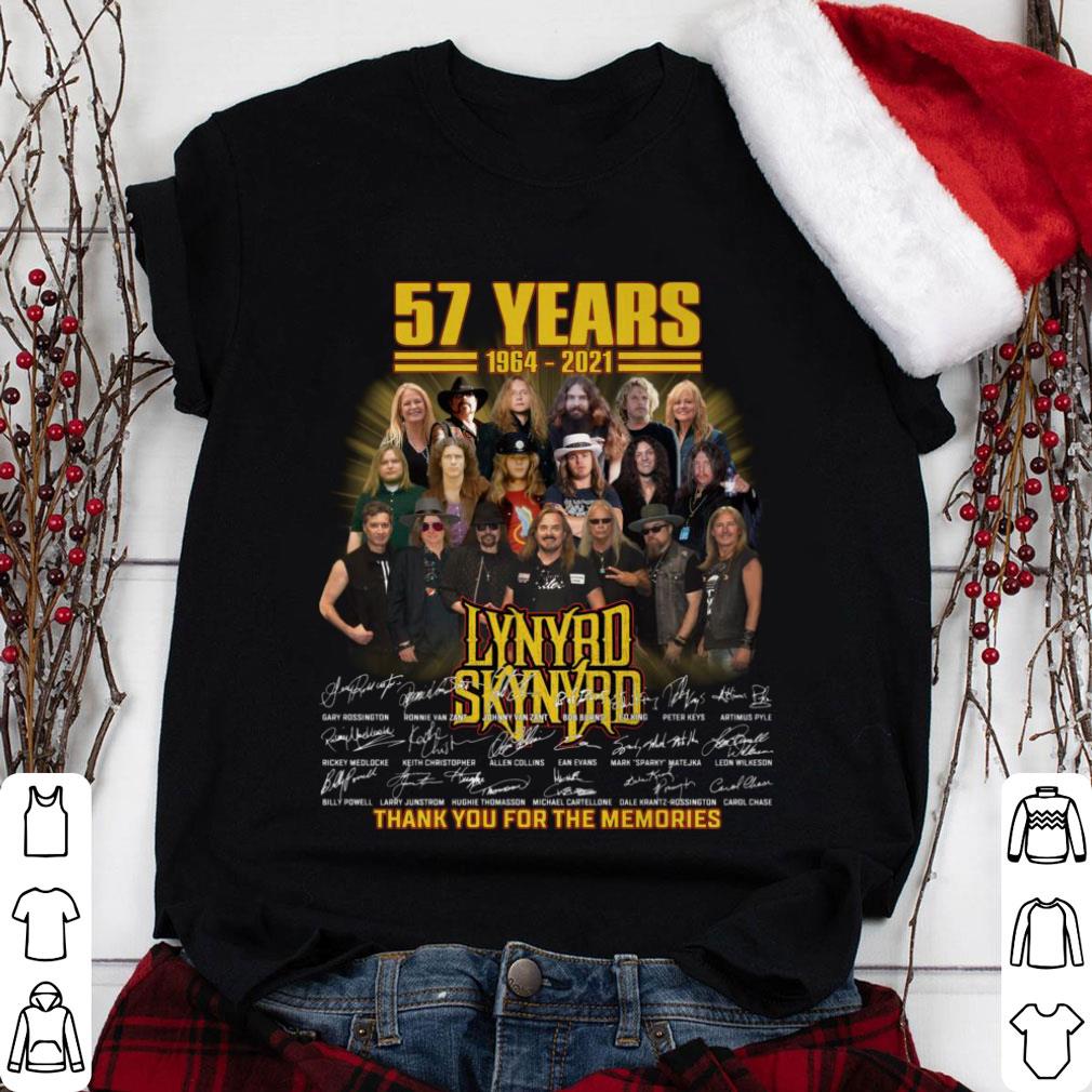 Best 57 Years Lynyrd Skynyrd Band Rock 1964-2021 Signatures Thank You For The Memories Shirt
