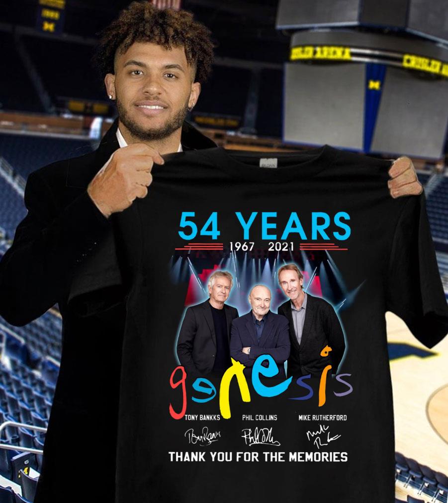 Premium Genesis band rock members 54 years 1967-2021 signatures thank memories shirt Genesis band rock members 54 years 1967 2021 signatures thank memories shirt 1 - Premium Genesis band rock members 54 years 1967-2021 signatures thank memories shirt