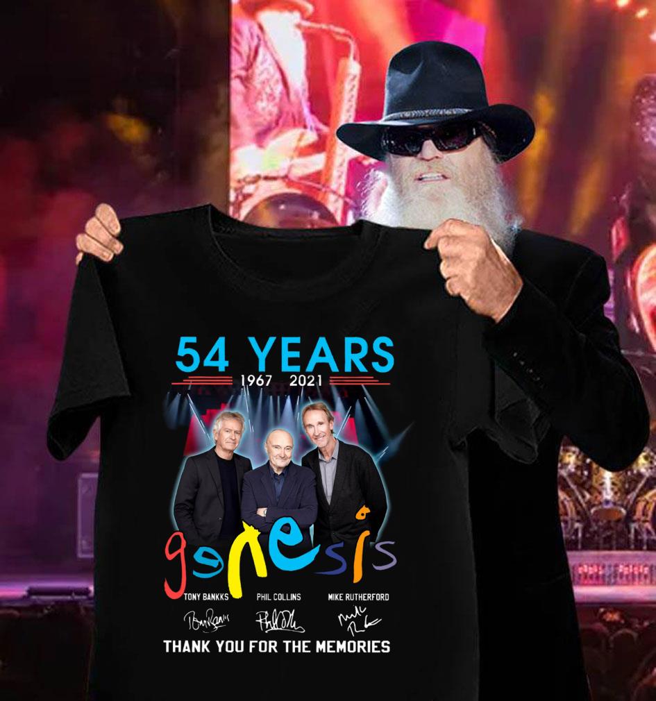 Premium Genesis band rock members 54 years 1967-2021 signatures thank memories shirt Genesis band rock members 54 years 1967 2021 signatures thank memories shirt 3 - Premium Genesis band rock members 54 years 1967-2021 signatures thank memories shirt