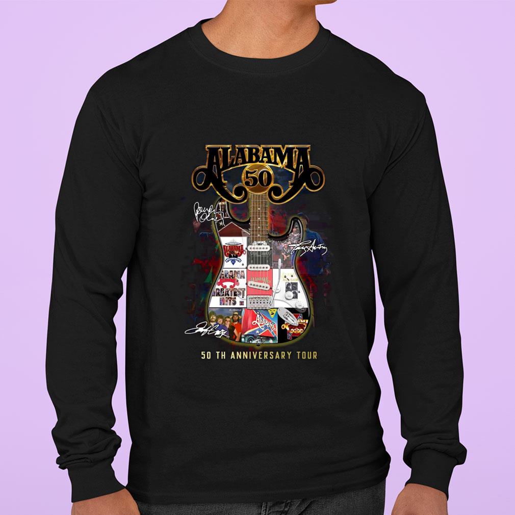 Official Guitar Alabama Band Signatures 50th Anniversary Tour Shirt Guitar Alabama Band Signatures 50th Anniversary Tour Shirt 3 - Official Guitar Alabama Band Signatures 50th Anniversary Tour Shirt