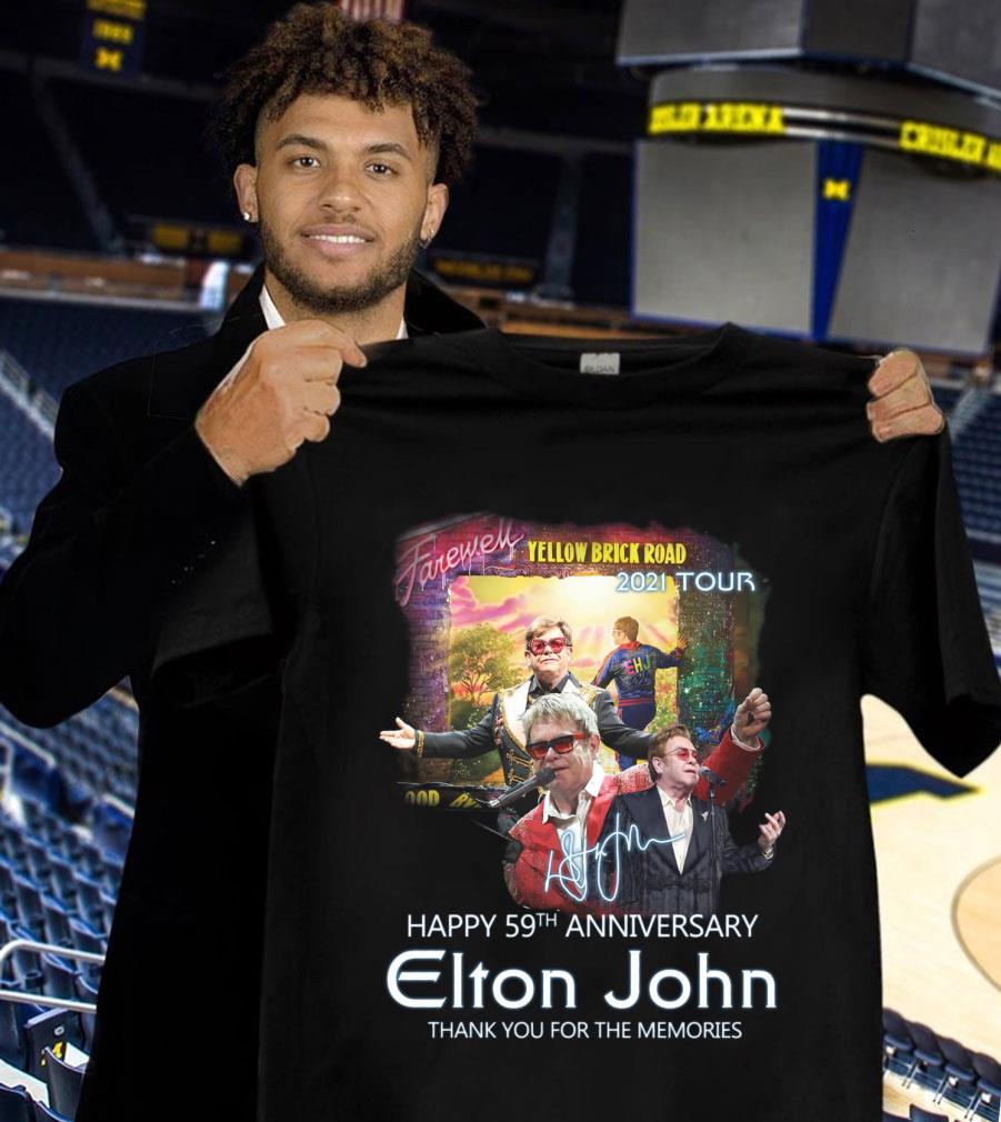 Happy 59th Anniversary Elton John Forever Yellow Brick Road 2021 Tour Signature Thank You For The Memories Shirt Happy 59th Anniversary Elton John Forever Yellow Brick Road 2021 Tour Signature Thank You For The Memories Shirt 1 - Happy 59th Anniversary Elton John Forever Yellow Brick Road 2021 Tour Signature Thank You For The Memories Shirt