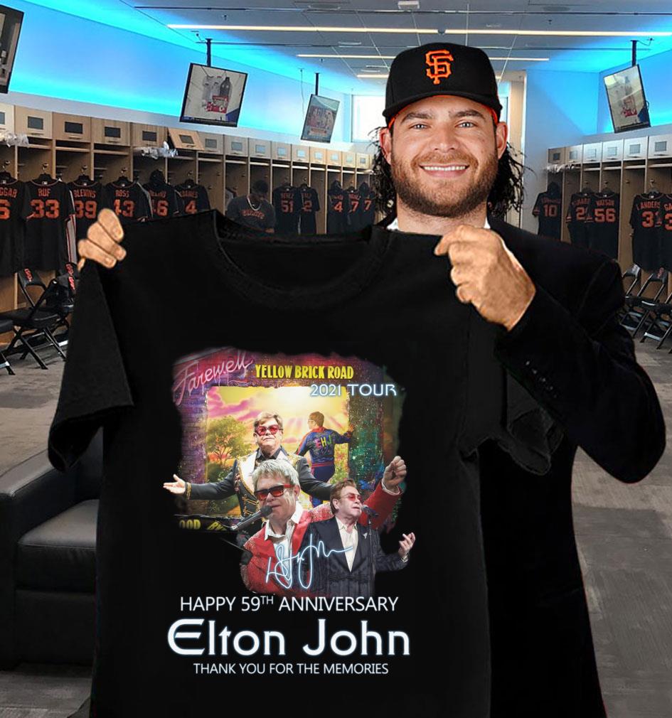 Happy 59th Anniversary Elton John Forever Yellow Brick Road 2021 Tour Signature Thank You For The Memories Shirt Happy 59th Anniversary Elton John Forever Yellow Brick Road 2021 Tour Signature Thank You For The Memories Shirt 2 - Happy 59th Anniversary Elton John Forever Yellow Brick Road 2021 Tour Signature Thank You For The Memories Shirt