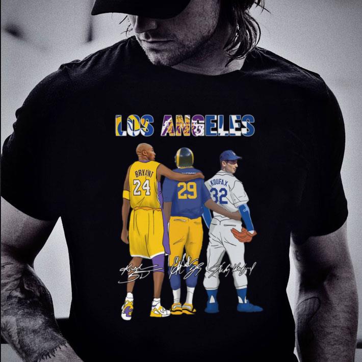 Hot Los Angeles Sports Teams LA Rams LA Lakers LA Dodgers Bryant Signatures Shirt Los Angeles Sports Teams LA Rams LA Lakers LA Dodgers Bryant Signatures Shirt 2 - Hot Los Angeles Sports Teams LA Rams LA Lakers LA Dodgers Bryant Signatures Shirt