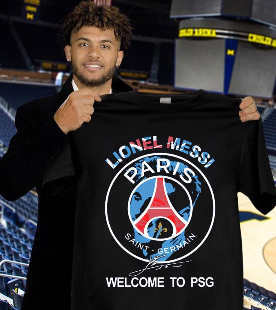 Premium M30 Lionel Messi Welcome To PSG Paris Saint-Germain Signature shirt