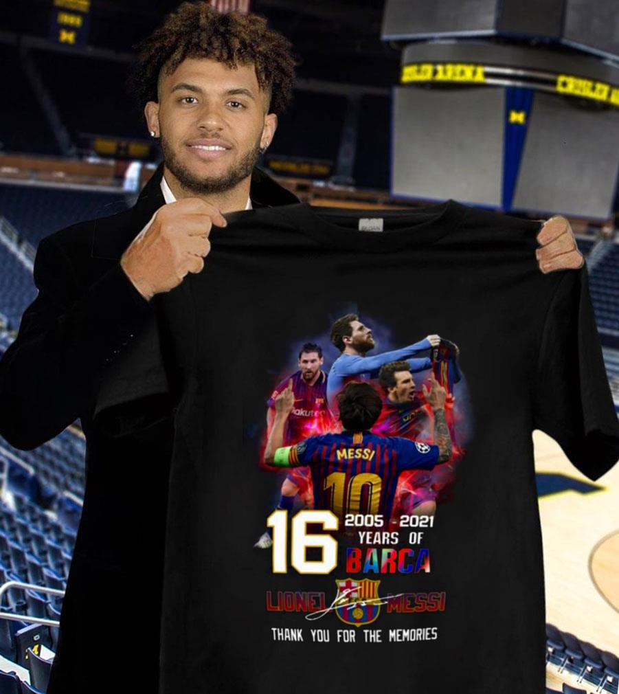 Hot Memory Lionel Messi with Barca 16 years of 2005-2021 signature shirt