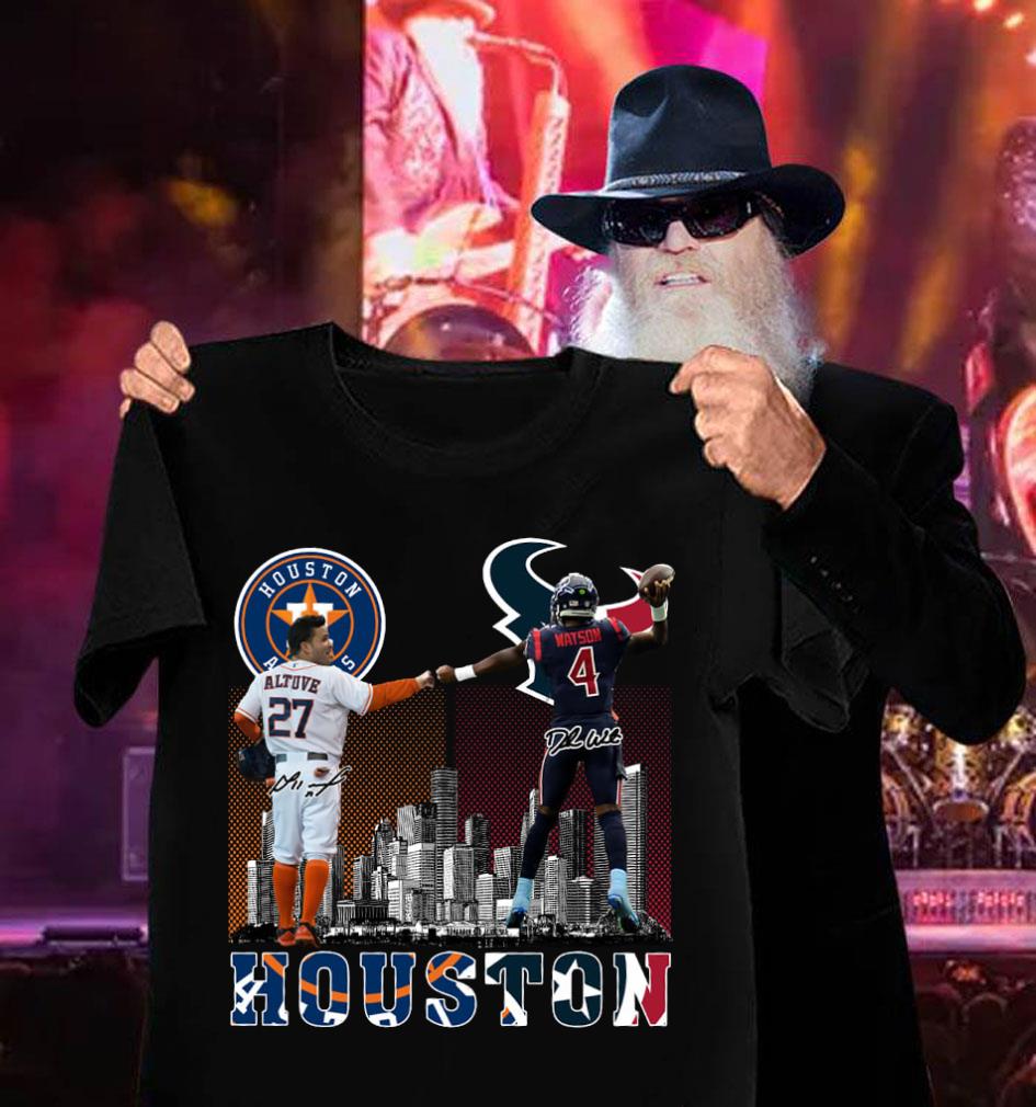 Official No. 27 Altuve Houston Astros and No. 4 Watson Houston Texans Signatures Shirt No 27 Altuve Houston Astros and No 4 Watson Houston Texans Signatures Shirt 3 - Official No. 27 Altuve Houston Astros and No. 4 Watson Houston Texans Signatures Shirt
