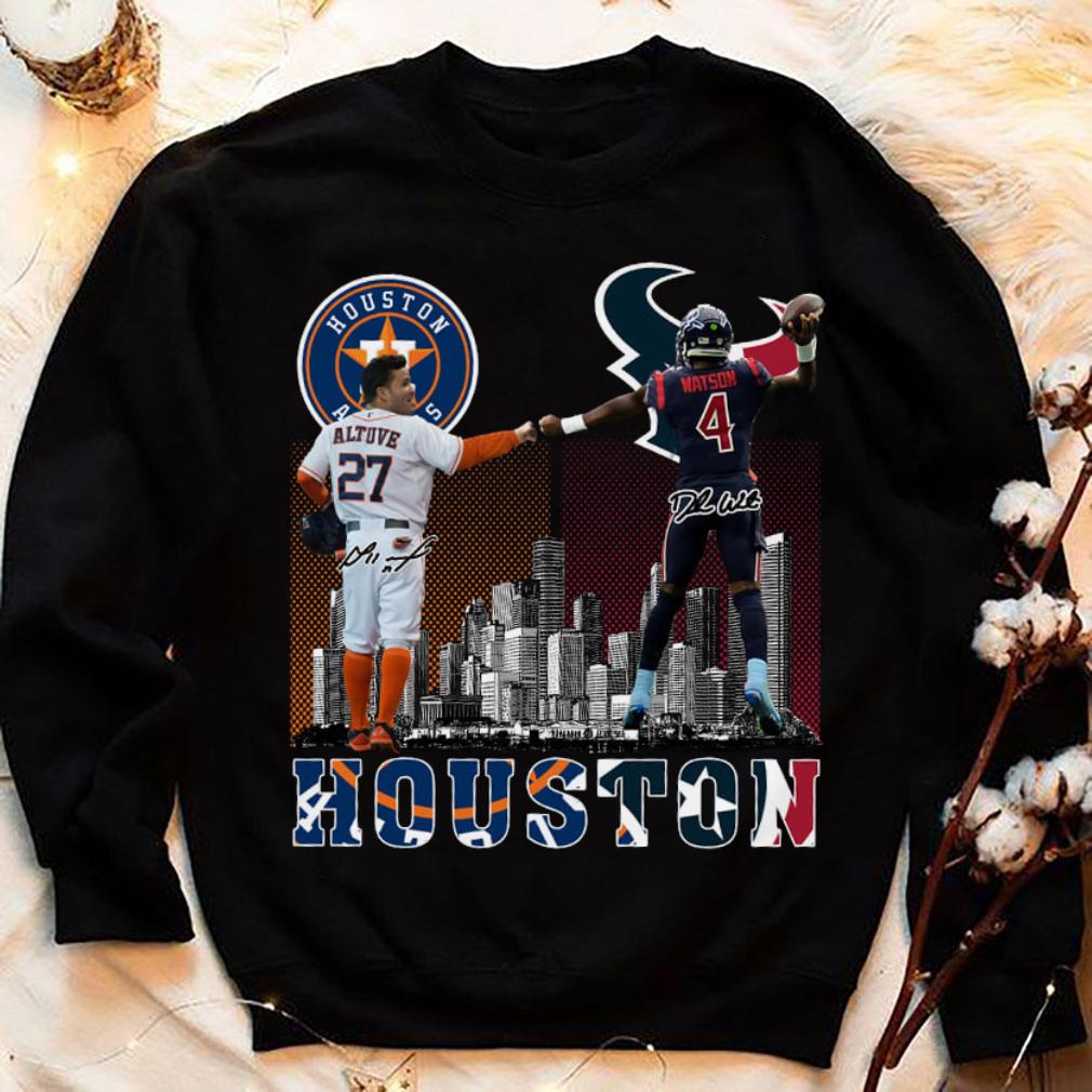 Official No. 27 Altuve Houston Astros and No. 4 Watson Houston Texans Signatures Shirt No 27 Altuve Houston Astros and No 4 Watson Houston Texans Signatures Shirt 4 - Official No. 27 Altuve Houston Astros and No. 4 Watson Houston Texans Signatures Shirt