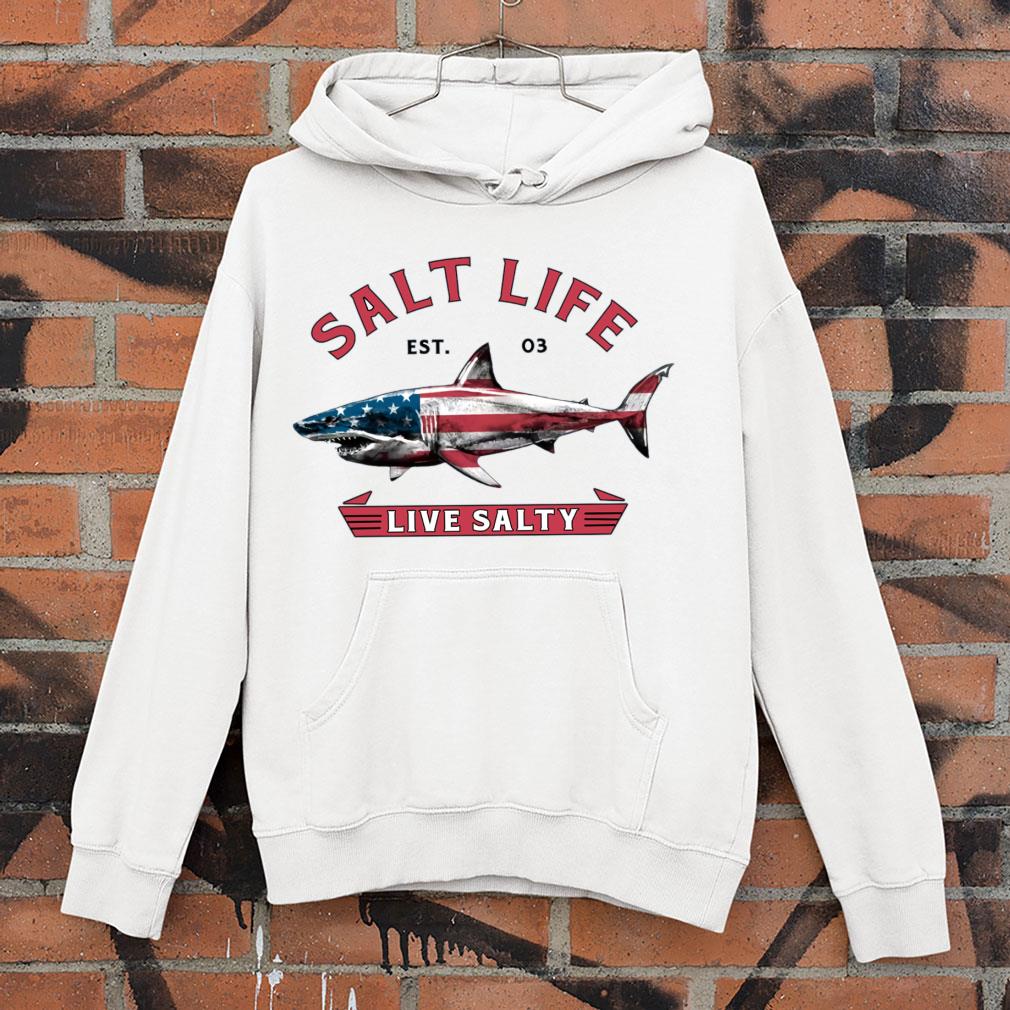 Hot Shark USA Flag Salt Life Live Salty America Shirt Shark USA Flag Salt Life Live Salty America Shirt 4 - Hot Shark USA Flag Salt Life Live Salty America Shirt