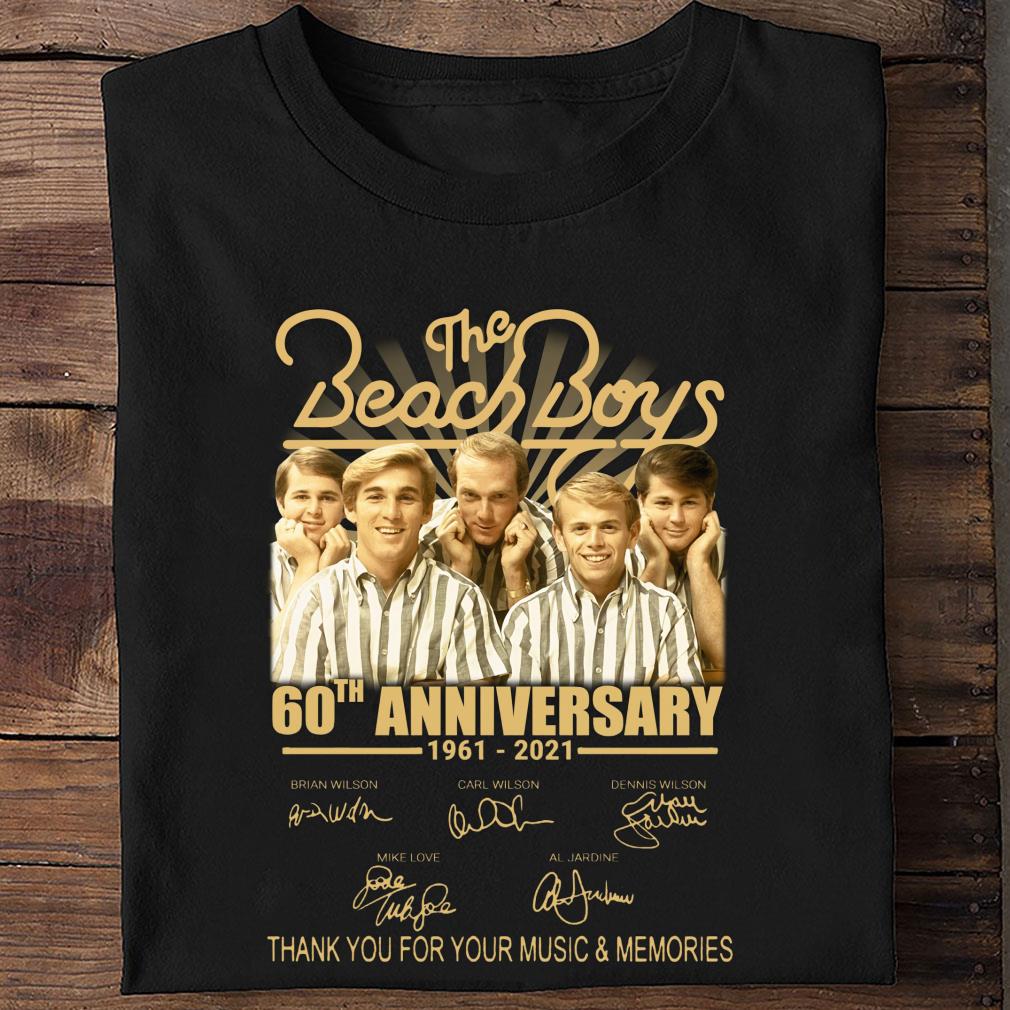 Awesome The Beach Boys 60th anniversary 1961-2021 signatures thank you for your music and memories shirt The Beach Boys 60th anniversary 1961 2021 signatures thank you for your music and memories shirt 2 - Awesome The Beach Boys 60th anniversary 1961-2021 signatures thank you for your music and memories shirt