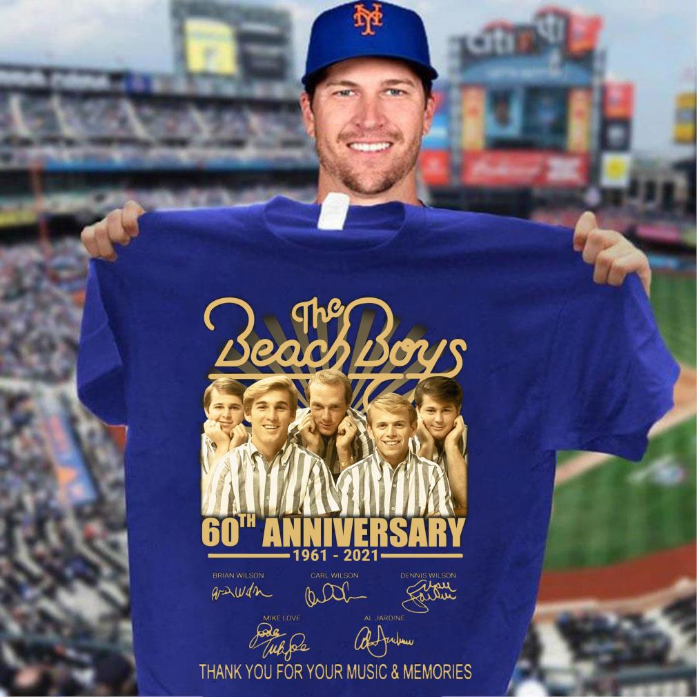 Awesome The Beach Boys 60th anniversary 1961-2021 signatures thank you for your music and memories shirt The Beach Boys 60th anniversary 1961 2021 signatures thank you for your music and memories shirt 3 - Awesome The Beach Boys 60th anniversary 1961-2021 signatures thank you for your music and memories shirt