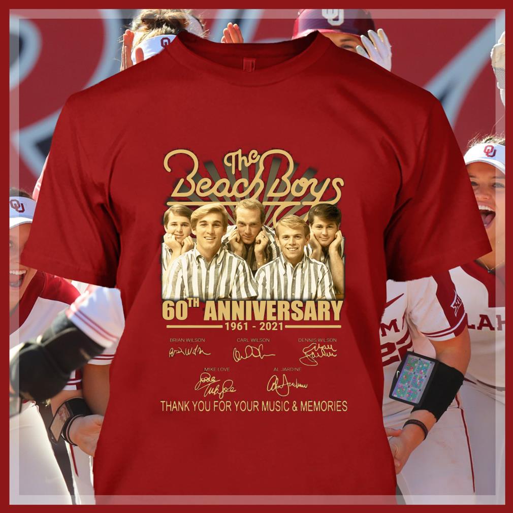 Awesome The Beach Boys 60th anniversary 1961-2021 signatures thank you for your music and memories shirt The Beach Boys 60th anniversary 1961 2021 signatures thank you for your music and memories shirt 4 - Awesome The Beach Boys 60th anniversary 1961-2021 signatures thank you for your music and memories shirt