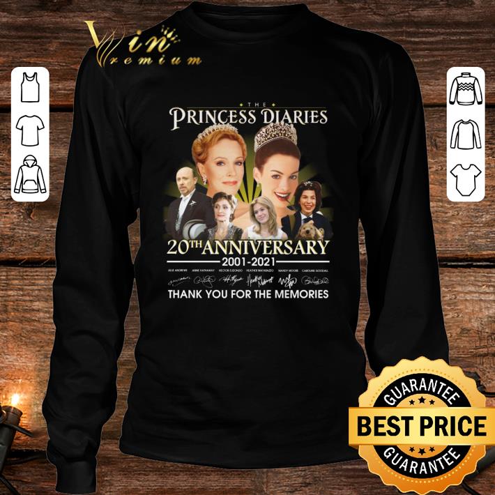 Official The Princess Diaries 20th anniversary 2001-2021 signatures thank you for the memories shirt The Princess Diaries 20th anniversary 2001 2021 signatures thank you for the memories shirt 4 - Official The Princess Diaries 20th anniversary 2001-2021 signatures thank you for the memories shirt