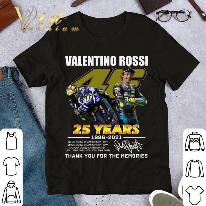 Hot V46 Valentino Rossi 25 years 1996-2021 World Championship signature thank memories shirt V46 Valentino Rossi 25 years 1996 2021 World Championship signature thank memories shirt 1 - Hot V46 Valentino Rossi 25 years 1996-2021 World Championship signature thank memories shirt