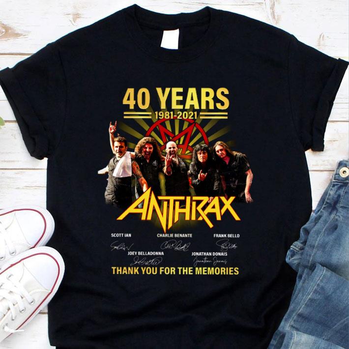 Funny Anthrax band member 40 years 1981-2021 signatures thank memories shirt Anthrax band member 40 years 1981 2021 signatures thank memories shirt 1 - Funny Anthrax band member 40 years 1981-2021 signatures thank memories shirt