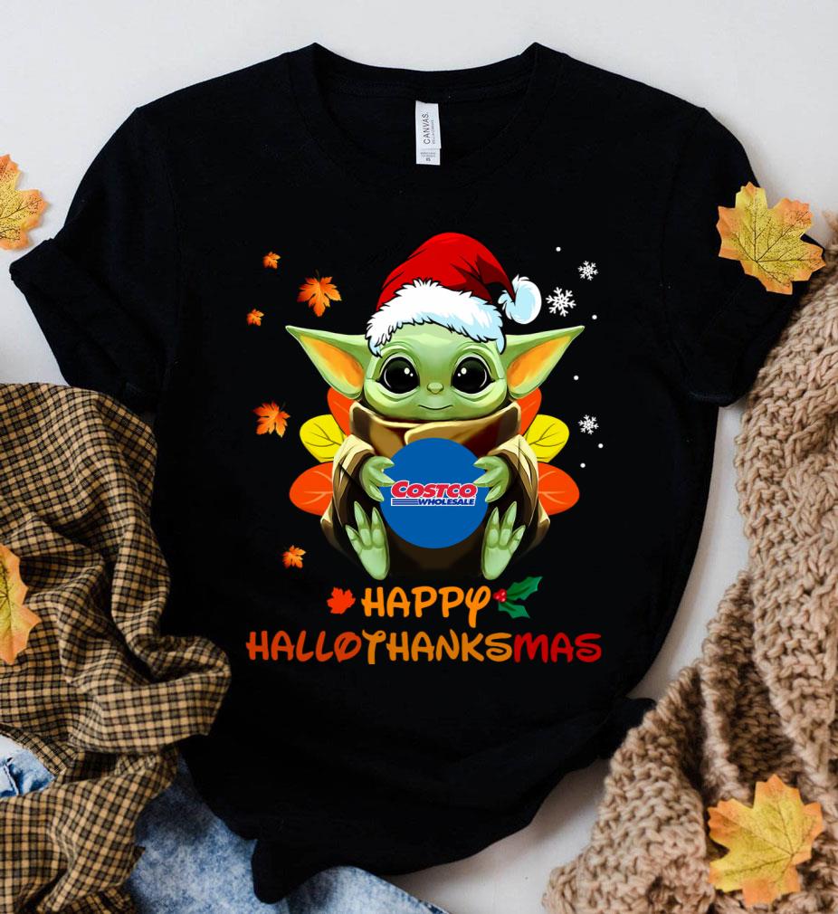 Official Baby Yoda Mashup Costco Happy HalloThanksMas Shirt, Halloween