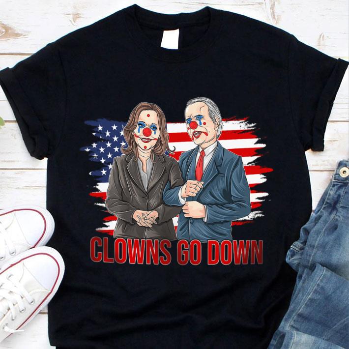 Best Biden Harris Clowns Go Down American Flag Halloween Shirt