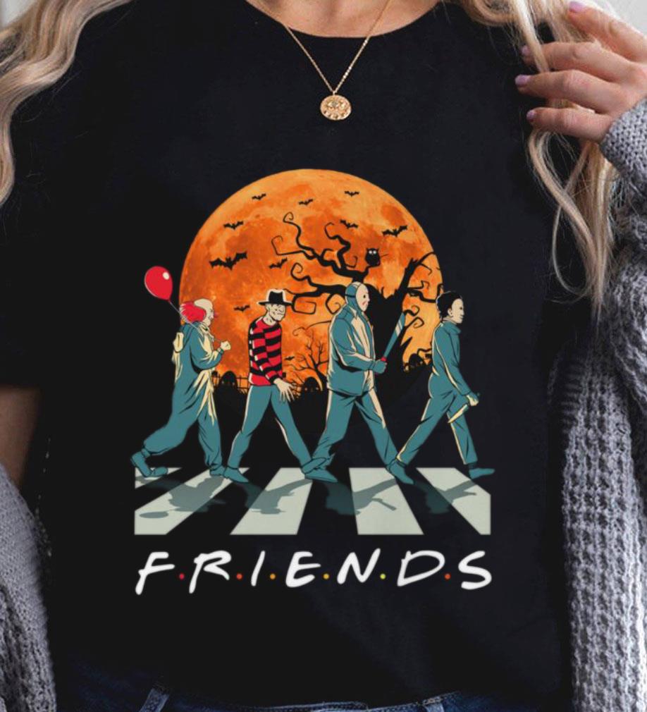 Hot Friends Horror Movies Characters Abbey Road Halloween shirt Friends Horror Movies Characters Abbey Road Halloween shirt 2 - Hot Friends Horror Movies Characters Abbey Road Halloween shirt