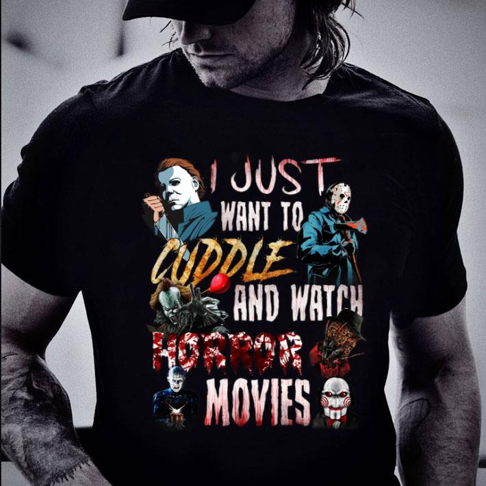 Premium Halloween Horror Film Characters I Just Want To Cuddle And Watch Horror Movies Shirt Halloween Horror Film Characters I Just Want To Cuddle And Watch Horror Movies Shirt 2 - Premium Halloween Horror Film Characters I Just Want To Cuddle And Watch Horror Movies Shirt