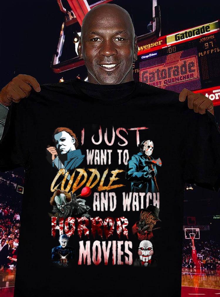 Premium Halloween Horror Film Characters I Just Want To Cuddle And Watch Horror Movies Shirt Halloween Horror Film Characters I Just Want To Cuddle And Watch Horror Movies Shirt 3 - Premium Halloween Horror Film Characters I Just Want To Cuddle And Watch Horror Movies Shirt
