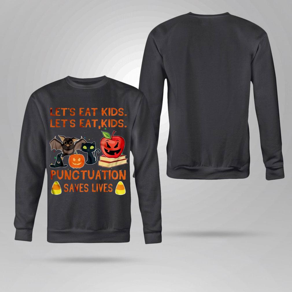 Official Halloween let's eat kids punctuation saves lives teacher's day shirt Halloween let s eat kids punctuation saves lives teacher s day shirt 4 - Official Halloween let's eat kids punctuation saves lives teacher's day shirt