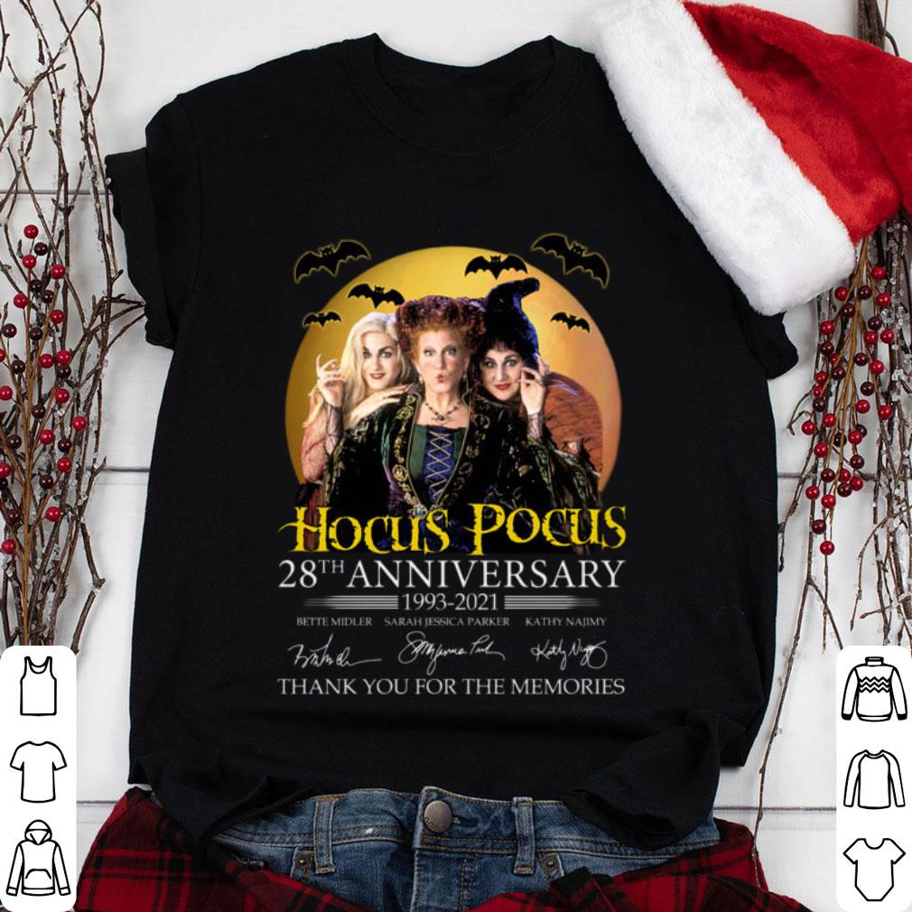 Awesome Hocus Pocus 28th Anniversary 1993-2021 Signed Thank You For The Memories Shirt, Bette Midler, Sarah Jessica Parker Kathy Najimy