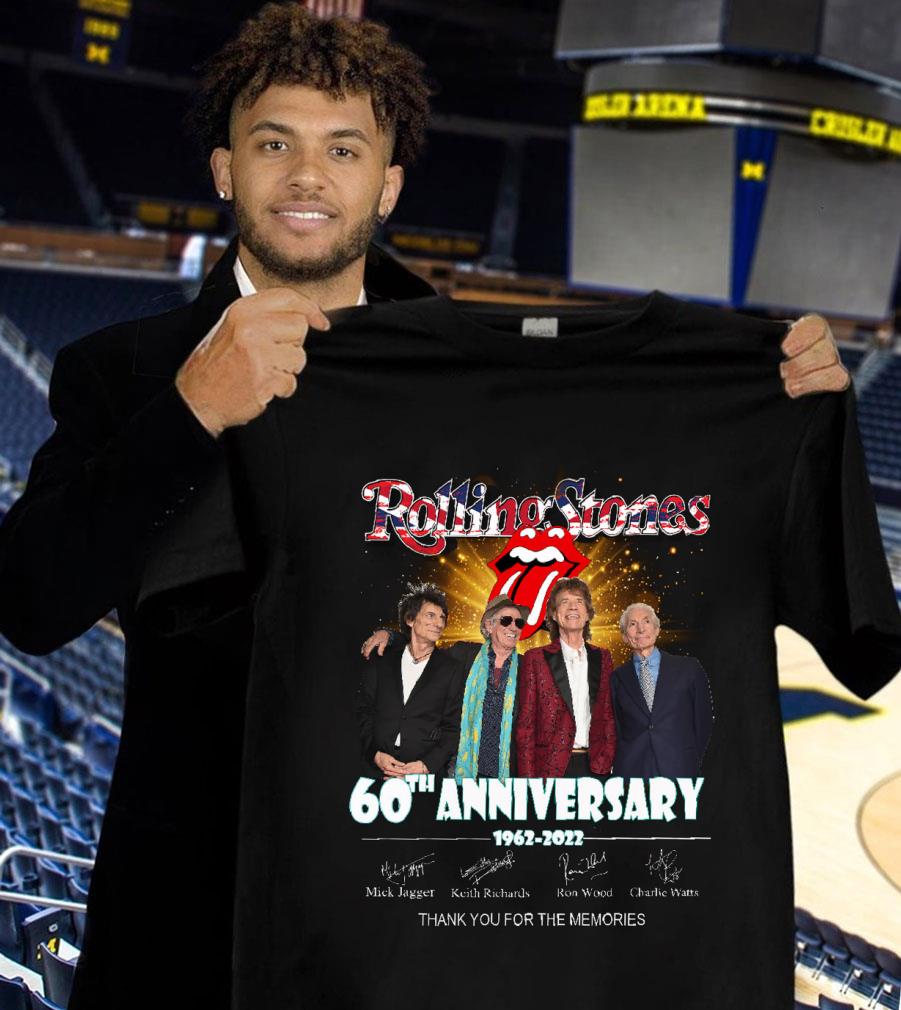 Awesome RIP Charlie Watts Rolling Stones 60th Anniversary 1962-2022 Signatures Thank Memories Shirt