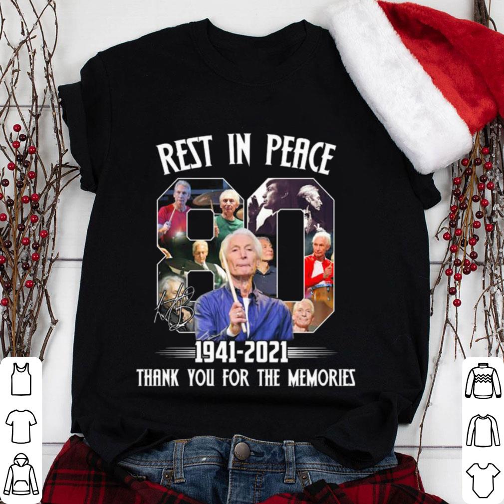 Awesome Rest In Peace 80 Charlie Watts 1941-2021 The Rolling Stones band Signature Shirt